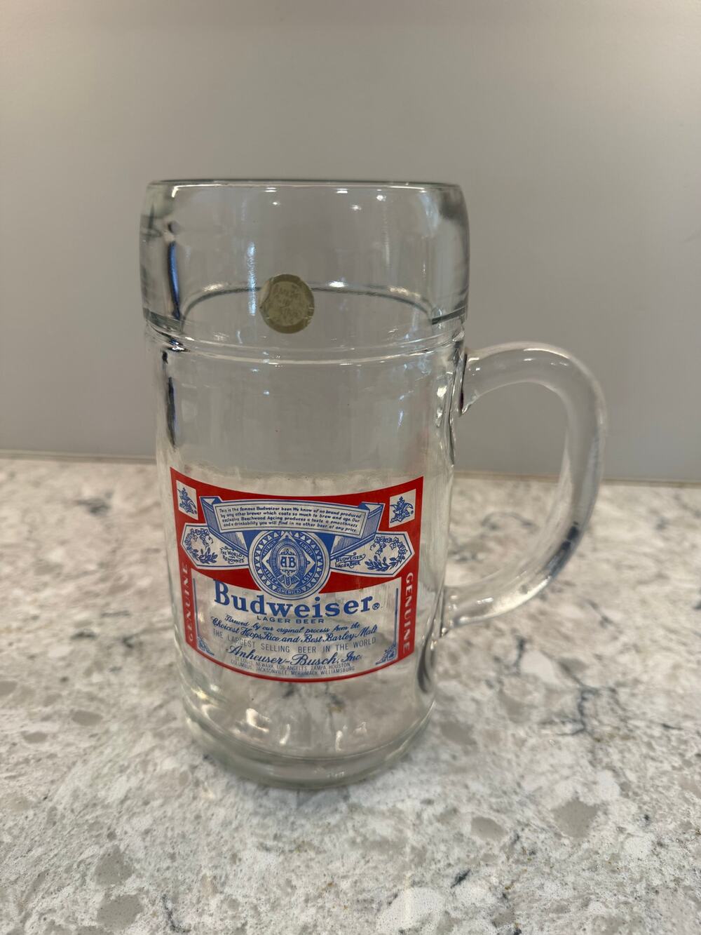 New Budweiser Giant Beer Mug Glass with Logo JL